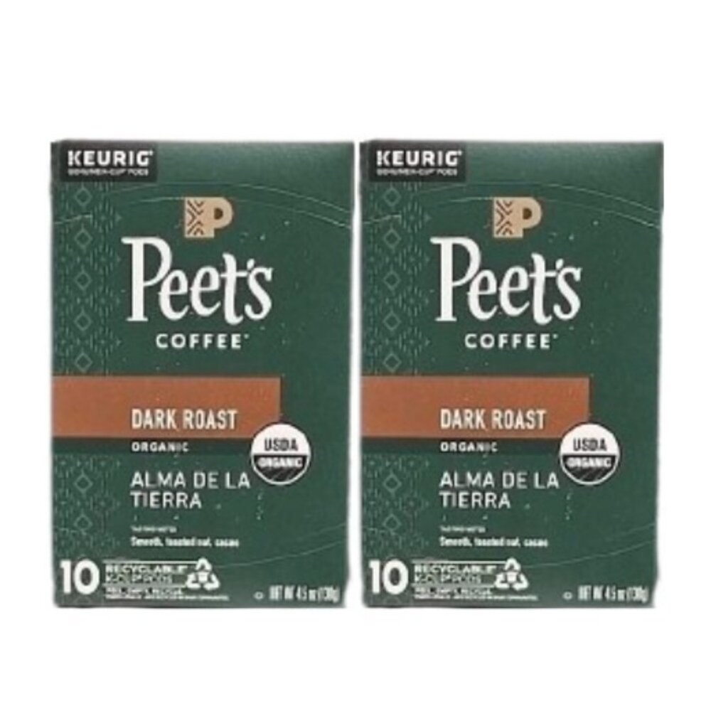 Peets Coffee Organic Dark Roast Alma de la Tierra K-Cup Pods 20 COUNT BB 2-3/26